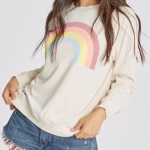 New Wildfox After The Rain Sommers Long Sleeve Pullover Sweatshirt NWT Large